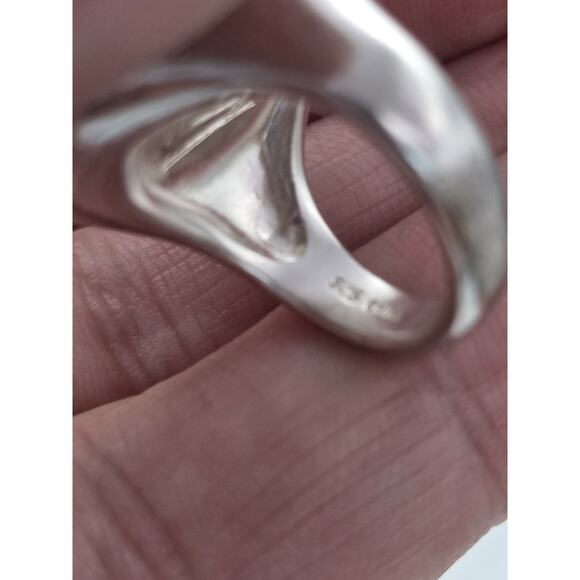 MODERNIST ROBERT LEE MORRIS STERLING SILVER 925 OVAL CRYSTAL RING SIZE 7 - Picture 8 of 8